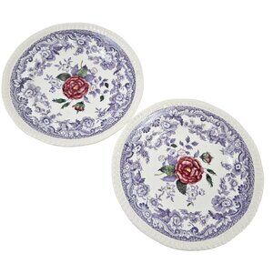 Copeland Spode Mayflower 2 Bread And Butter Plates Floral Lavender England